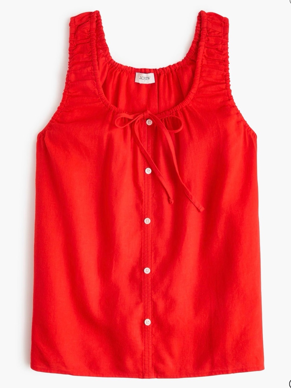 J Crew, Linen-blend tank top